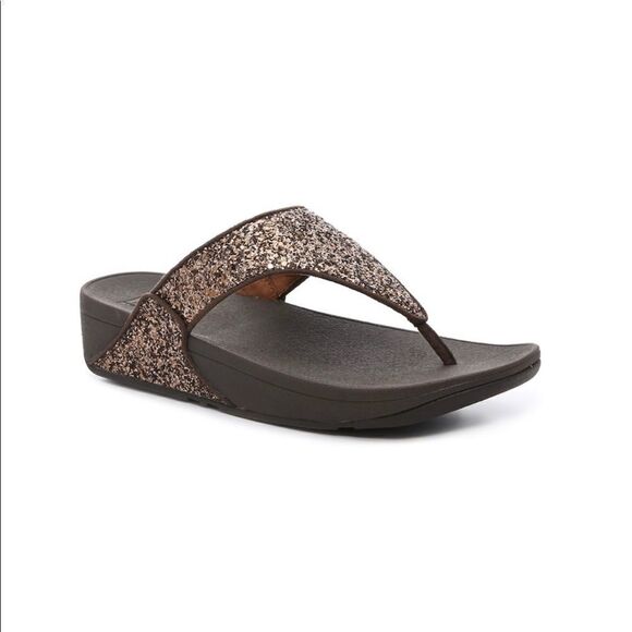 Fitflop Lulu Superglitz Glitter Wedge Sandals - Picture 1 of 9